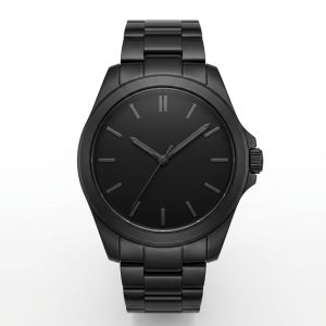 Men's Matte Black Stainless Steel Quartz Wristwatch