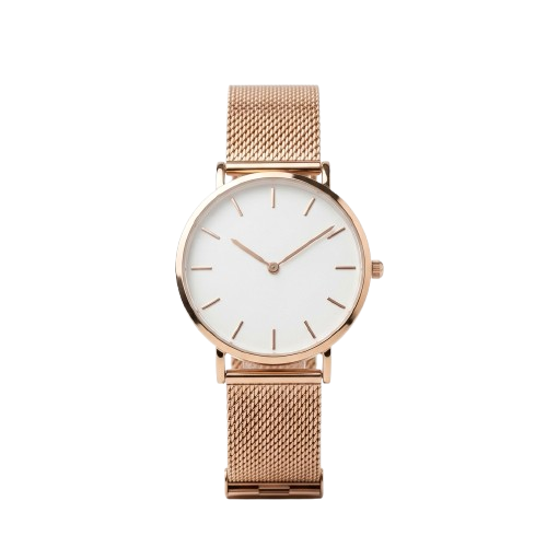 Rose Gold Mesh Wristwatch